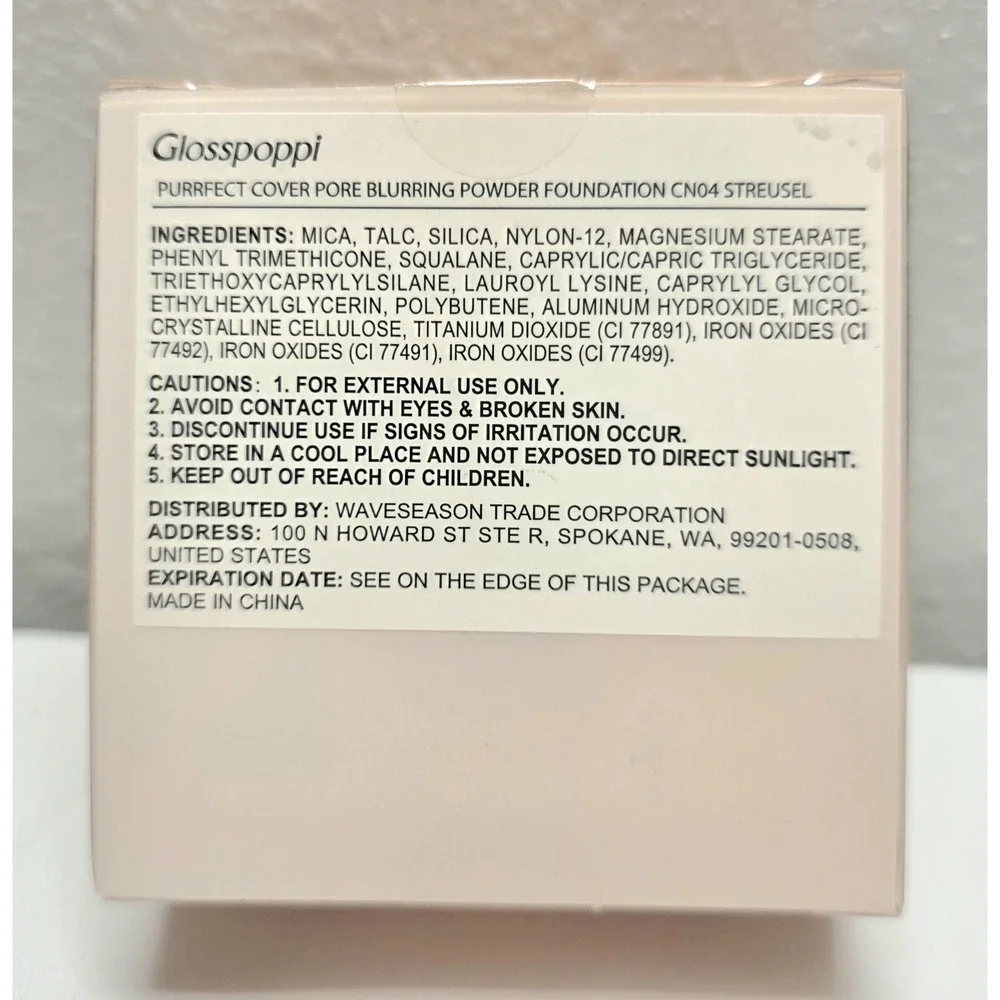 Glosspoppi Purrfect Cover Pore Blurring Powder Foundation CN04 .29oz Streusel